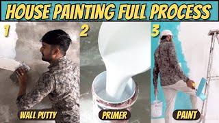 House Painting Work full Process  Wall Putty Kaise Kare  Primer kaise Lagaye  paint Kaise Kare