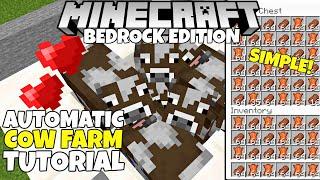 Minecraft Bedrock AUTOMATIC COW FARM Cheap & Easy Tutorial MCPE Xbox PC Ps4