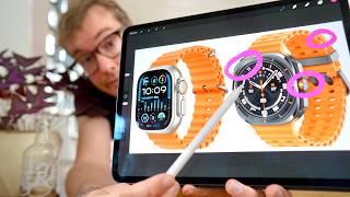 Finde die 10 Unterschiede Galaxy Watch Ultra vs Apple Watch Ultra