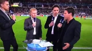 Giggs curls ball onto Scholes foot during interview