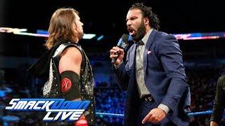 AJ Styles interrupts Jinder Mahals challenge to Brock Lesnar SmackDown LIVE Oct. 17 2017