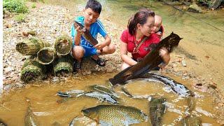 How to naturally harvest fish using bamboo cages  Trieu Thi Nhiem