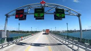 Crossing USA Canada Border from Fort Erie ON to Buffalo NY via Peace Bridge