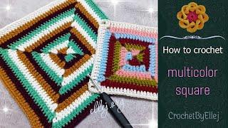 WOW Multicolor crochet motif • Crochet easy tutorial • ellej.org