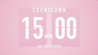 15 Min Countdown Flip Clock Timer  Simple Beeps 