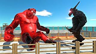 Devil Mutant Primates vs Shadow Infernals on Small Lava Bridge - Animal Revolt Battle Simulator