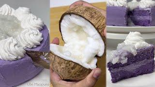 UBE MACAPUNO CAKE All-in Recipe Ube Chiffon + Macapuno Coconut Sport +Buttercream & Whipped Cream