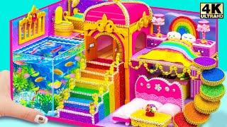 Build Rainbow Palace with Huge Fish Tank from Cardboard for the King  DIY Miniature Cardbord House