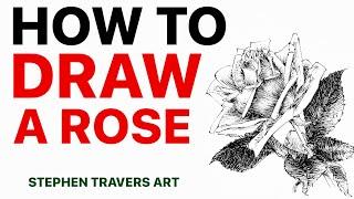 Tips & Demo for Drawing a Rose in Ink