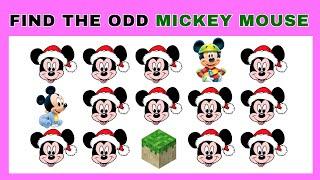 Find the ODD One Out  Mickey Mouse Edition    Easy Medium Hard