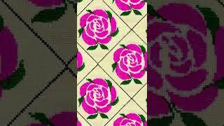 Rose Flower Dusuti Cross Stitch Bedsheet Design  गुलाब के फूल वाला दोसूती चादर डिजाईन  #shorts