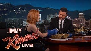 Jessica Chastain and Jimmy Kimmel Eat the Bleu Cheese of Fruit