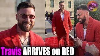Travis Kelce stunned in red at the Chiefs Super Bowl LVIII ring ceremony