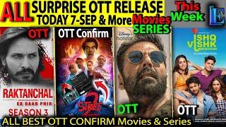 Stree2 OTT Release SEP NEW Hindi Movies Web-Series Raktanchal3 Sarfira Ishq Vishk Rebound Netflix