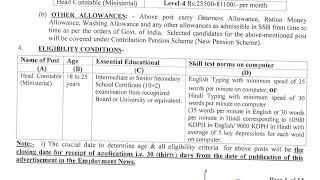 Sashastra Seema Bal SSB Head Constable Min Online Form 2021