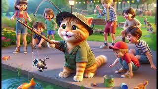 Cat goes fishing for a child  catstory