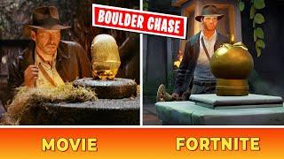 Recreating the Famous Indiana Jones BOULDER CHASE Sequence in Fortnite Indiana Jones Crossover