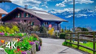 Switzerland 4K Sigriswil spring walk in the most beautiful Swiss villages
