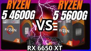 Ryzen 5 4600G vs Ryzen 5 5600G - RX 6650 XT - Testes em 10 Games