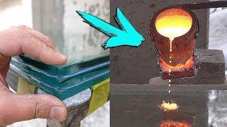 EXPERIMENT MOLTEN COPPER VS BULLETPROOF GLASS