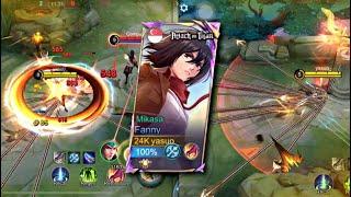 THE NEW MIKASA FANNY SKIN IS HERE BEST FANNY SKIN EVER?  RANK GAMEPLAY  MLBB