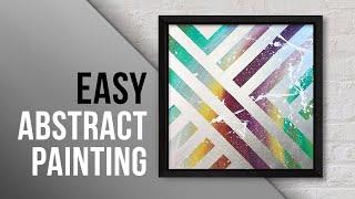 Abstract Acrylic Painting with Masking Tape  Daily Art  Easy DIY Painting  025