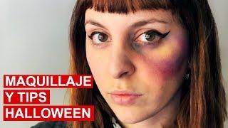 TIPS PARA HALLOWEEN MAQUILLAJE DE CUERVO Y CÓMO HACER MORETONES EN LA CARA