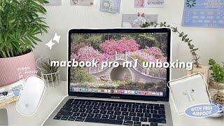 macbook pro m1 unboxing apple accessories customisation & set-up