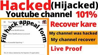 hacked youtube channel recovery 101%  How to recover hacked youtube channel  Hijacked channel