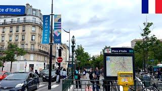 ️【HDR 4K】Paris Walk - Tolbiac to Notre Dame via Place d’Italie & Place Monge June 2024