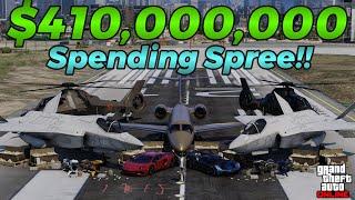 Spending $410000000 in GTA Online For NO Reason  GTA 5 Spending Spree