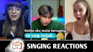 Dinyanyiin cowok Indonesia mereka jadi melting  SINGING REACTIONS OmeTV