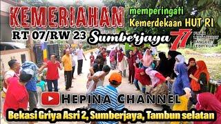 KEMERIAHAN Bapak-bapakemak-emakanak-anak Turun semua.... Memperingati HUT RI ke 77 di RT 07RW 23