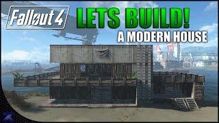 Fallout 4 - Lets build a Modern Style House  Nordhagen Beach  Settlement Construction  No Mods