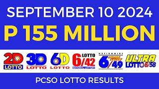 Lotto Result Today 9pm September 10 2024  PCSO Complete