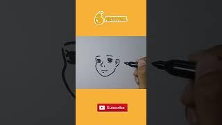 How to Draw Girl face #Shorts