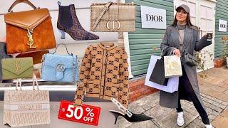 Major -70% Bicester Village Luxury Outlet Shopping Vlog Huge SALE Dior Fendi YSL Gucci Prada