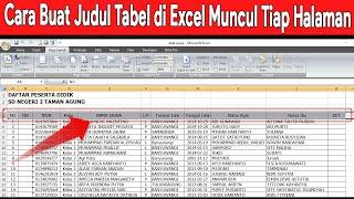 Cara Membuat Judul Tabel Muncul Pada Setiap Halaman di Excel