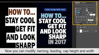 Adjusting text in Adobe Photoshop CC 22