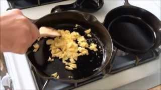 Cooking Fried and Scrambled Eggs with Cast Iron Skillets