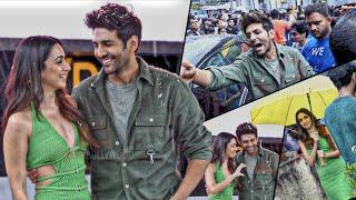 Kartik Aaryan with Kiara Advani arrives in Heavy Rains for SatyaPrem Ki Katha Advance Booking