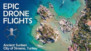 Epic Drone Flights - Ancient Sunken City of Simena Turkey