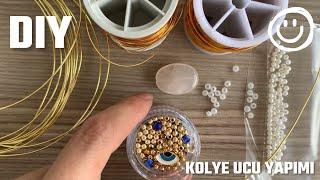 Tel ile Kolye Ucu Yapımı  Doğal Taş Kolye Ucu Yapımı  Crystal Necklace  Diy  Craft