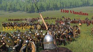 Modded Sturgia vs Modded Vlandia Mount and Blade 2 Bannerlord 2000 Man Campaign Battle