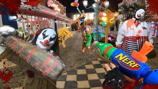 Nerf War in Japan  vs Clown   POV  nerf first person shooter