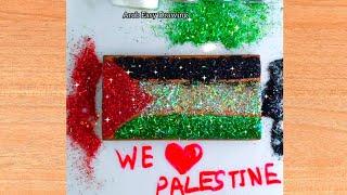 Drawing TheFlagOf Palestine And Jordan  أحب رسم فلسطين بسهولة رسم علم فلسطين Palestine Glitter Art