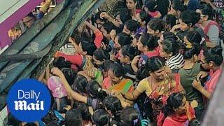 Footage shows sheer nightmare for commuters in Mumbais rush hour