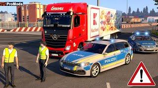 ETS2 Polizeikontrolle  New Actros MP5 im STAU I ProMods 2639 EURO TRUCK SIMULATOR 2