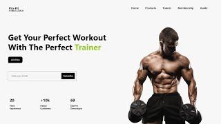 Create a Gym Website Using HTML & CSS  Create Fitness Website Design Step by Step Tutorial in 2023