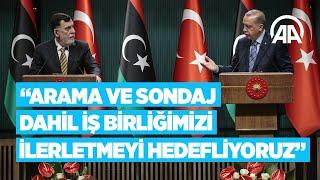 Cumhurbaşkanı Erdoğan ile Libya Başbakanı Serrac ortak basın toplantısı düzenledi